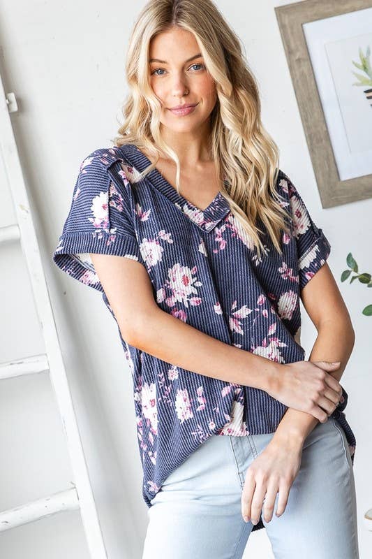 Floral Print VNeck