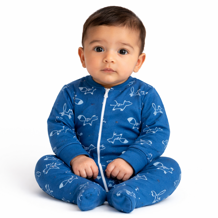 Fox & hedgehog -Zipper- Long Sleeve- Summer Romper