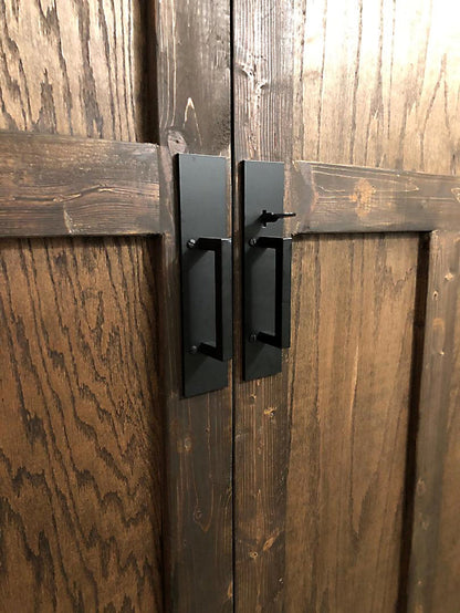 Gate Latch - Plain Rectangular Gate Thumb Latch with Matching Pull, Two Way
