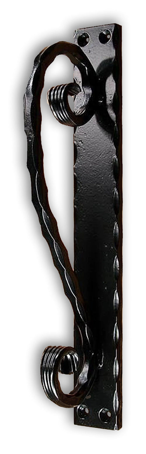Hammered Scrolled Door Pull, Gate Pull - Wild West Hardware