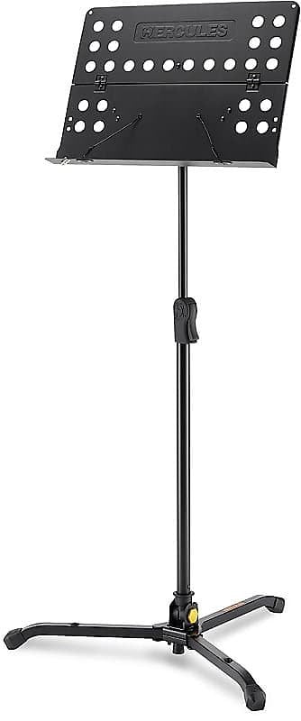 Hercules BS311B EZ Clutch Perforated Desk Orchestra Stand w/ Tilting Base and Swivel Legs