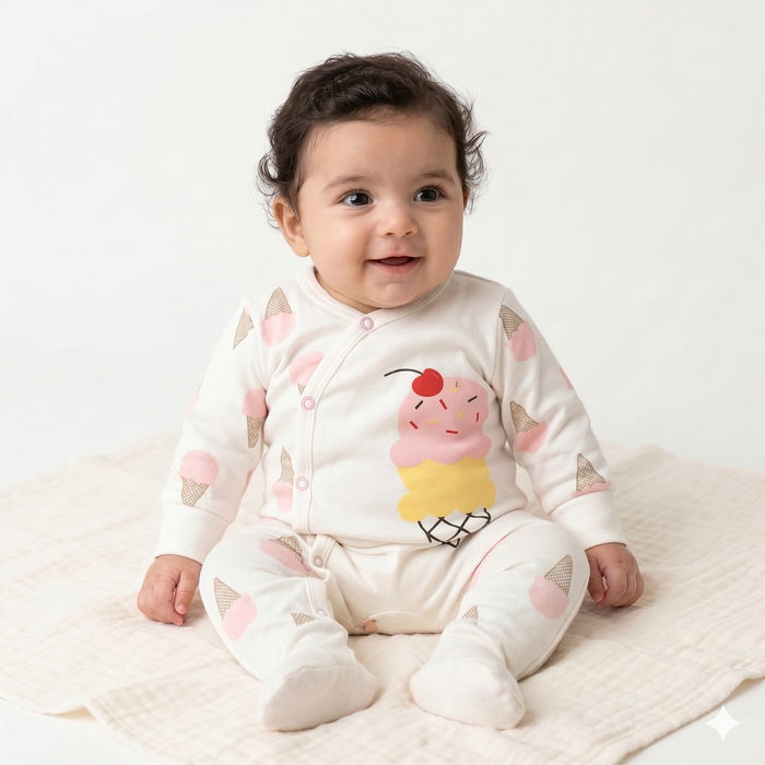 Ice Cream-Capasil- Long Sleeve- Summer Romper