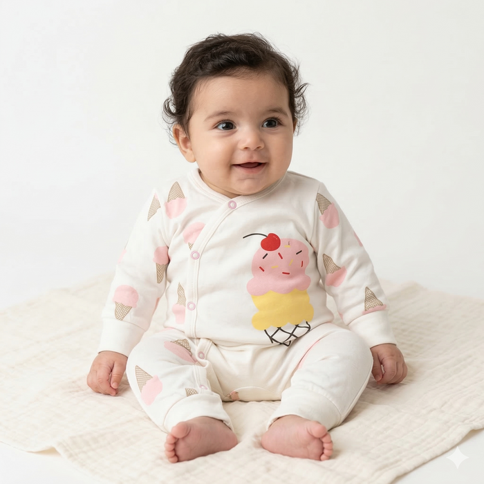 Ice Cream-Capasil- Long Sleeve- Summer Romper