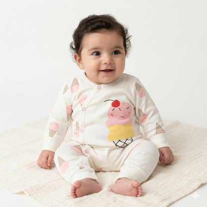 Ice Cream-Capasil- Long Sleeve- Summer Romper