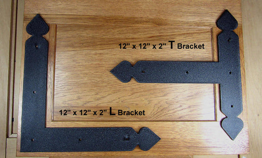 Large Premium Spear Brackets 12" size, Textured finish - Wild West Hardware