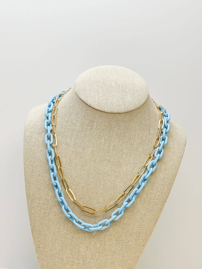 Multilayered Gold & Silicone Chain Necklaces