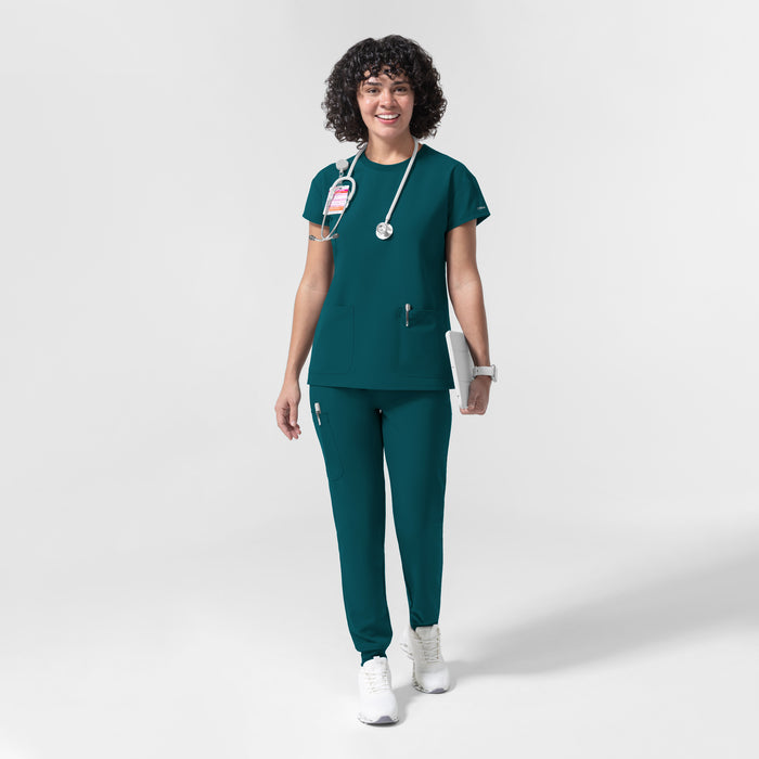 NURTUR Women's Cap Sleeve Crew Neck Scrub Top Caribbean full scrub set