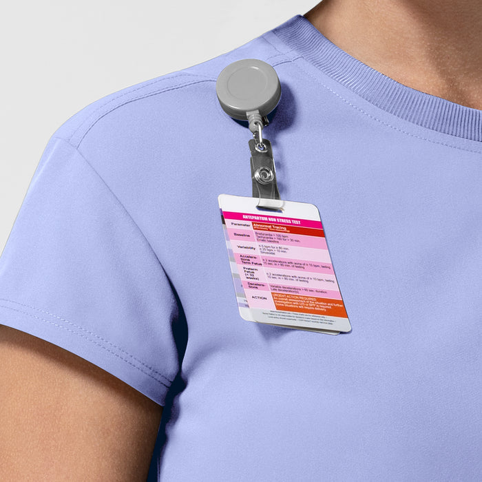 NURTUR Women's Cap Sleeve Crew Neck Scrub Top Ceil Blue side detail 1