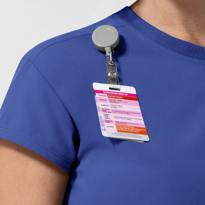 NURTUR Women's Cap Sleeve Crew Neck Scrub Top Galaxy Blue side detail 1