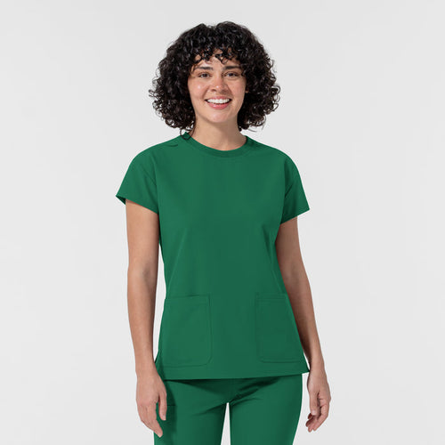 NURTUR Women's Cap Sleeve Crew Neck Scrub Top Hunter