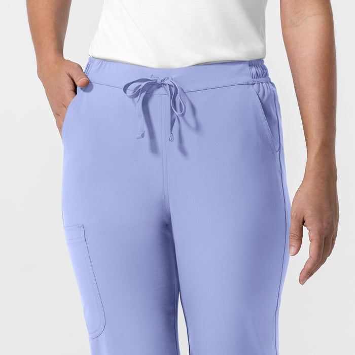 NURTUR Women's Jogger Scrub Pant Ceil Blue hemline detail
