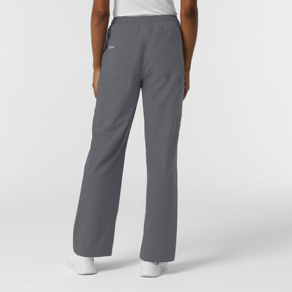 NURTUR Women's Straight Leg Cargo Scrub Pant Pewter back view
