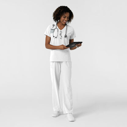 NURTUR Women's V-Neck Scrub Top - White scrub set