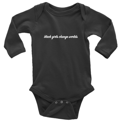 Long Sleeve Baby Bodysuit / Black / NB