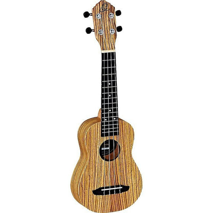 Ortega Guitars RFU10Z Timber Series Zebrawood Top Soprano Ukulele