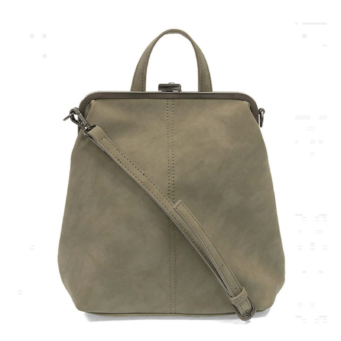 Phyllis Nubuck Frame Convertible Backpack - Cement