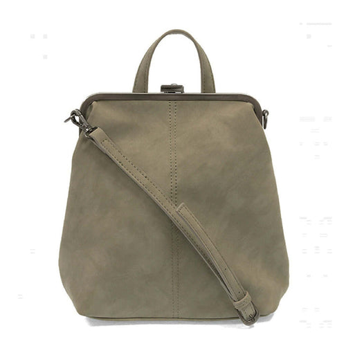 Phyllis Nubuck Frame Convertible Backpack - Cement