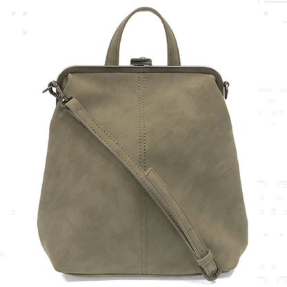 Phyllis Nubuck Frame Convertible Backpack - Cement