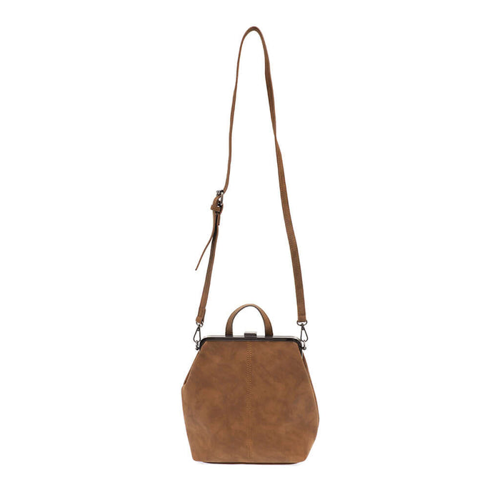 Phyllis Nubuck Frame Convertible Backpack - Chestnut