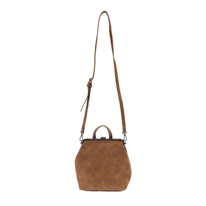 Phyllis Nubuck Frame Convertible Backpack - Chestnut