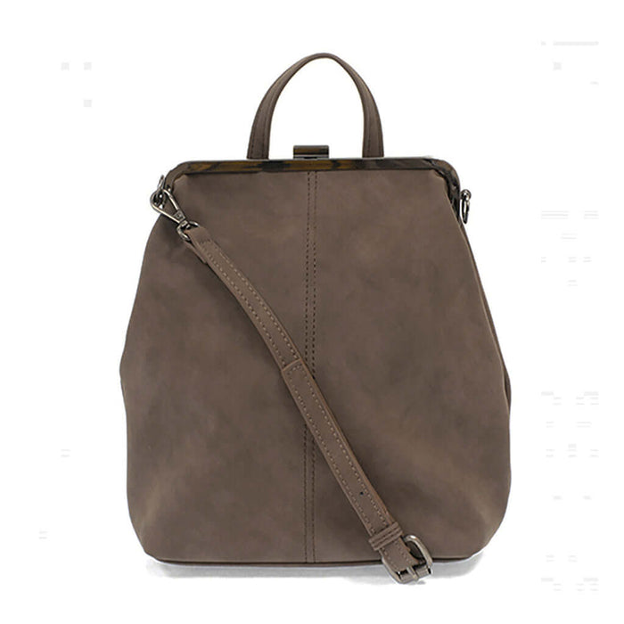 Phyllis Nubuck Frame Convertible Backpack - Chocolate