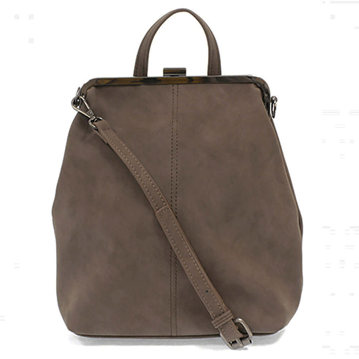 Phyllis Nubuck Frame Convertible Backpack - Chocolate