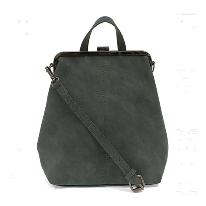 Phyllis Nubuck Frame Convertible Backpack - Peacock