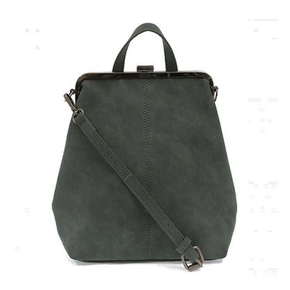 Phyllis Nubuck Frame Convertible Backpack - Peacock