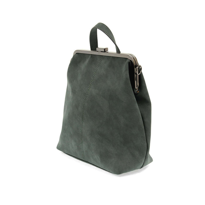 Phyllis Nubuck Frame Convertible Backpack - Peacock