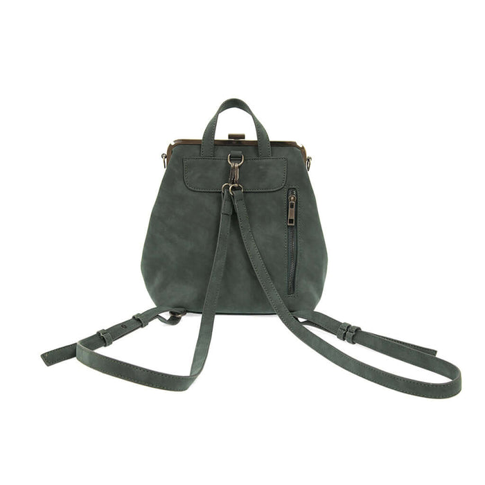 Phyllis Nubuck Frame Convertible Backpack - Peacock