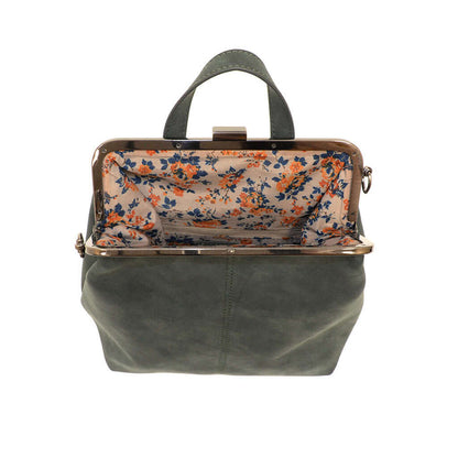 Phyllis Nubuck Frame Convertible Backpack - Peacock