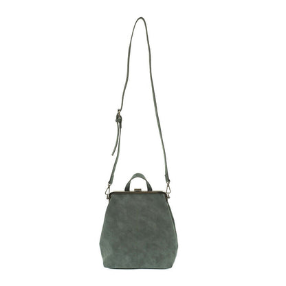Phyllis Nubuck Frame Convertible Backpack - Peacock