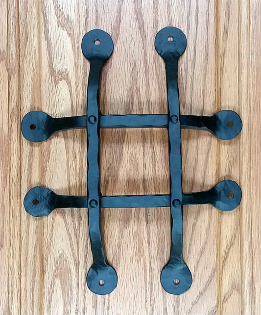Premium Flat Tipped Speakeasy Grille  - Size: 8" x 10" - 4 Bars, Black Powder Coat finish - Wild West Hardware