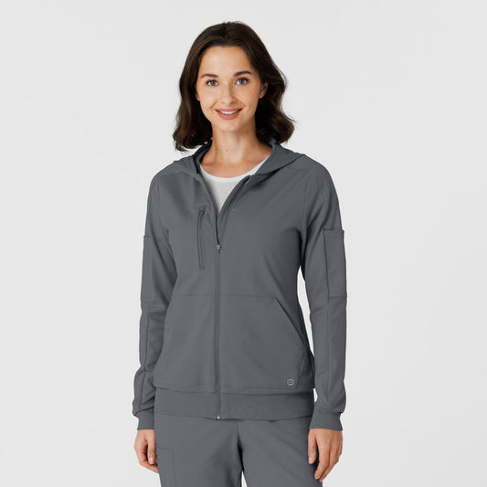 RENEW Knit Women’s Zip Scrub Hoodie Pewter