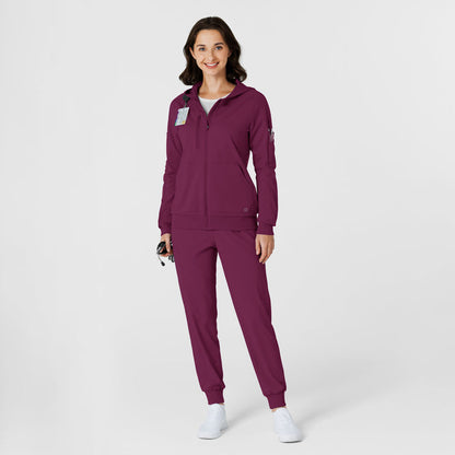 RENEW Knit Women’s Zip Hoodie Wine full scrub set