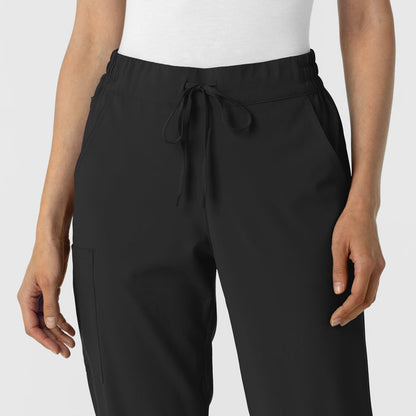 RENEW Women's Jogger Scrub Pant Black front detail