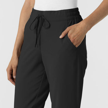 RENEW Women's Jogger Scrub Pant Black side detail 2