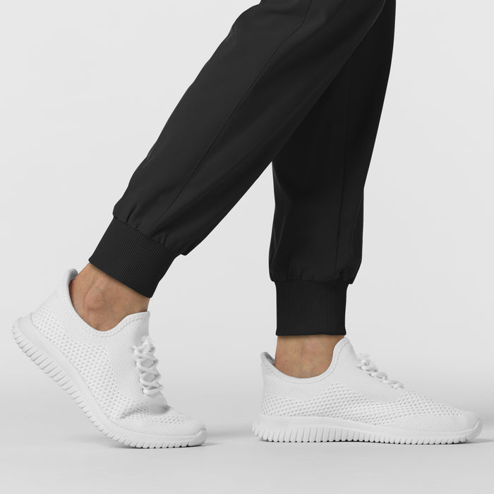 RENEW Women's Jogger Scrub Pant Black hemline detail