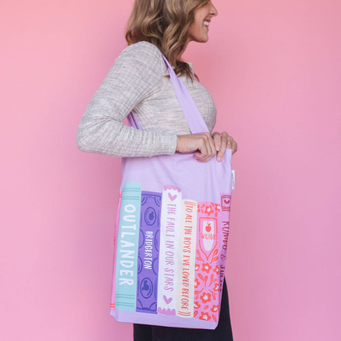 Romance Novels Book Stack Tote Bag