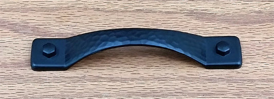 Rustic Hammered Drawer Pull, Matte Black finish - Wild West Hardware