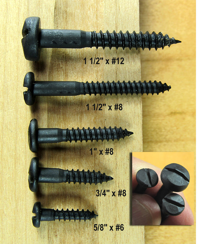 Rustic Pyramid Head Slotted Screws - 1" x #8 - Wild West Hardware