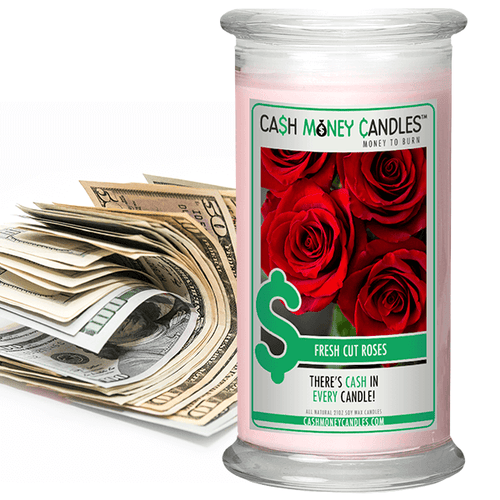 Sale: Fresh Cut Roses Cash Money Candles Made in USA