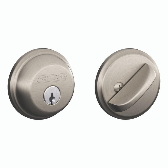 Schlage Residential Deadbolt - Single Cylinder - Satin Nickel Finish - Sold Individually