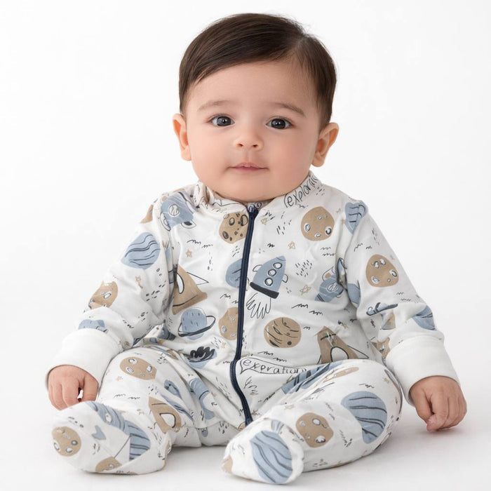 Space Boy -Zipper- Long Sleeve- Summer Romper