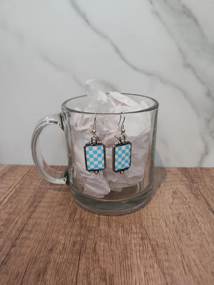 Square Checkered Earrings