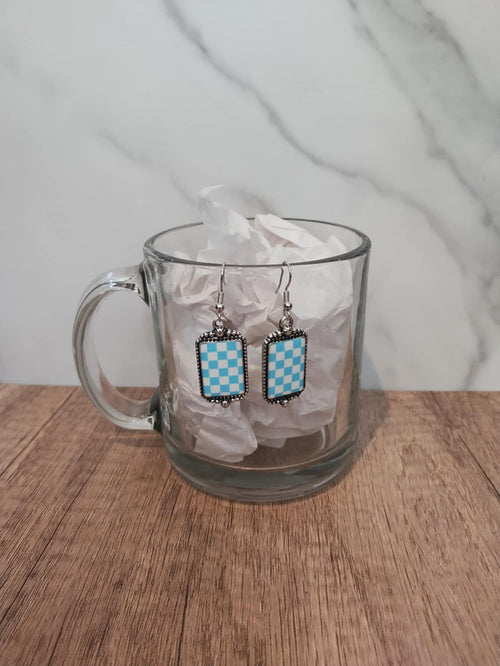 Square Checkered Earrings