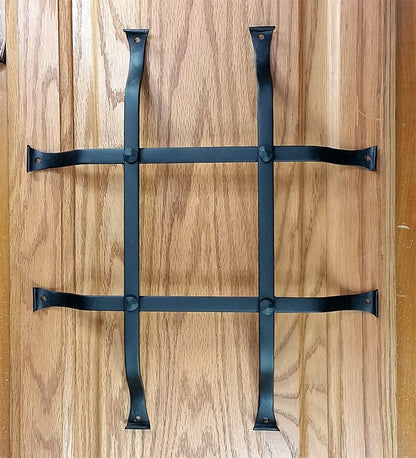 Standard Style Speakeasy Grille  - Size: 12" x 14" - 4 Bars with flared mounting legs - Wild West Hardware