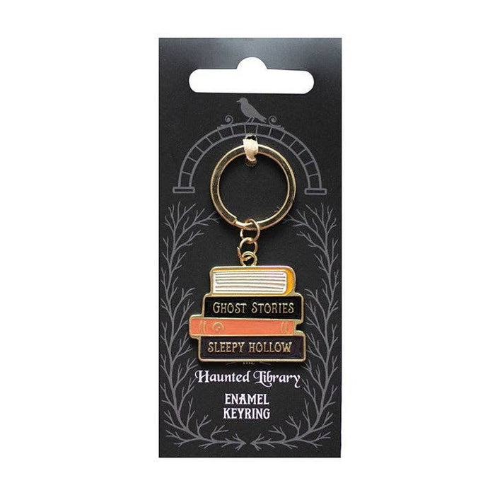 The Haunted Library Book Stack Gothic Halloween Keyring