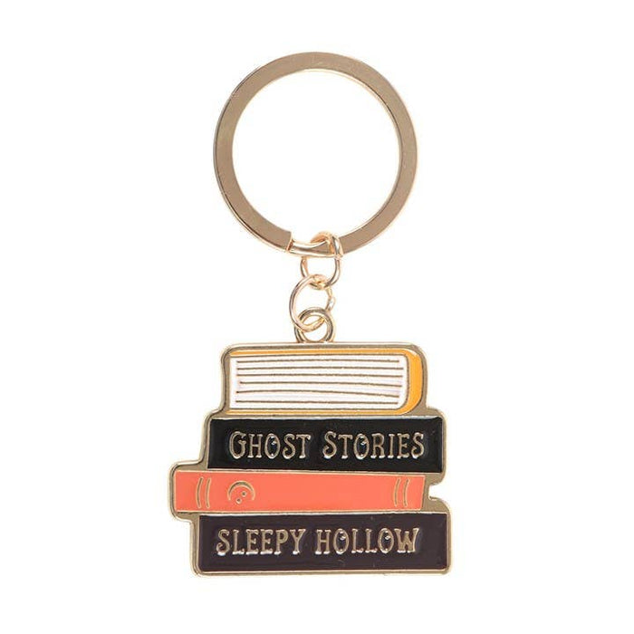 The Haunted Library Book Stack Gothic Halloween Keyring