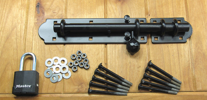 The "LOCKDOWN" Heavy Duty  Slide Bolt - double eyelet - without lock - Wild West Hardware